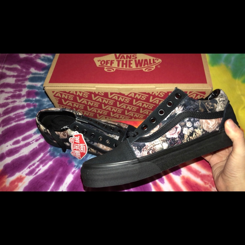Floral vans shoes
